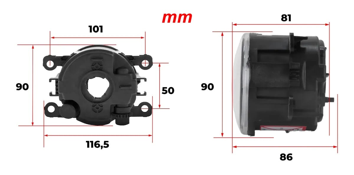 Farol Auxiliar Milha Neblina Universal Encaixe Lampada H11 Para Varios Carros Lente de Vidro - Imagem 6