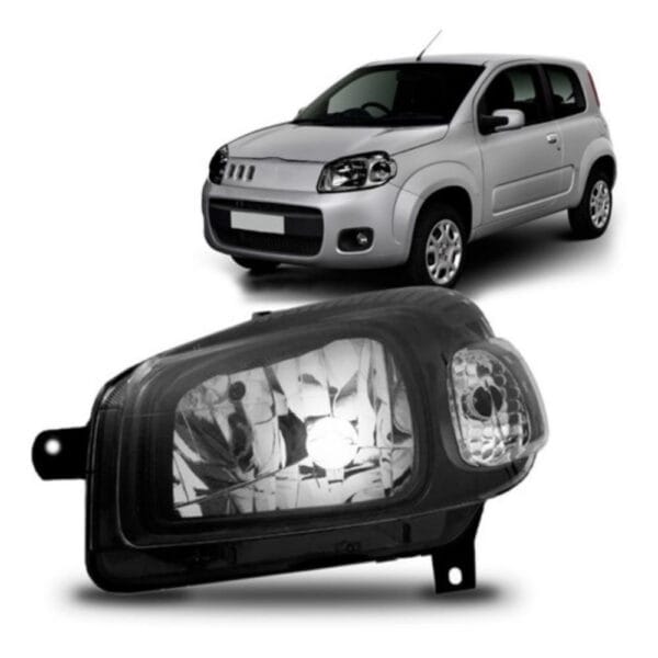 Farol Uno Vivace Fiorino 2010 2011 12 13 14 15 2016 Mascara Negra - Imagem 3