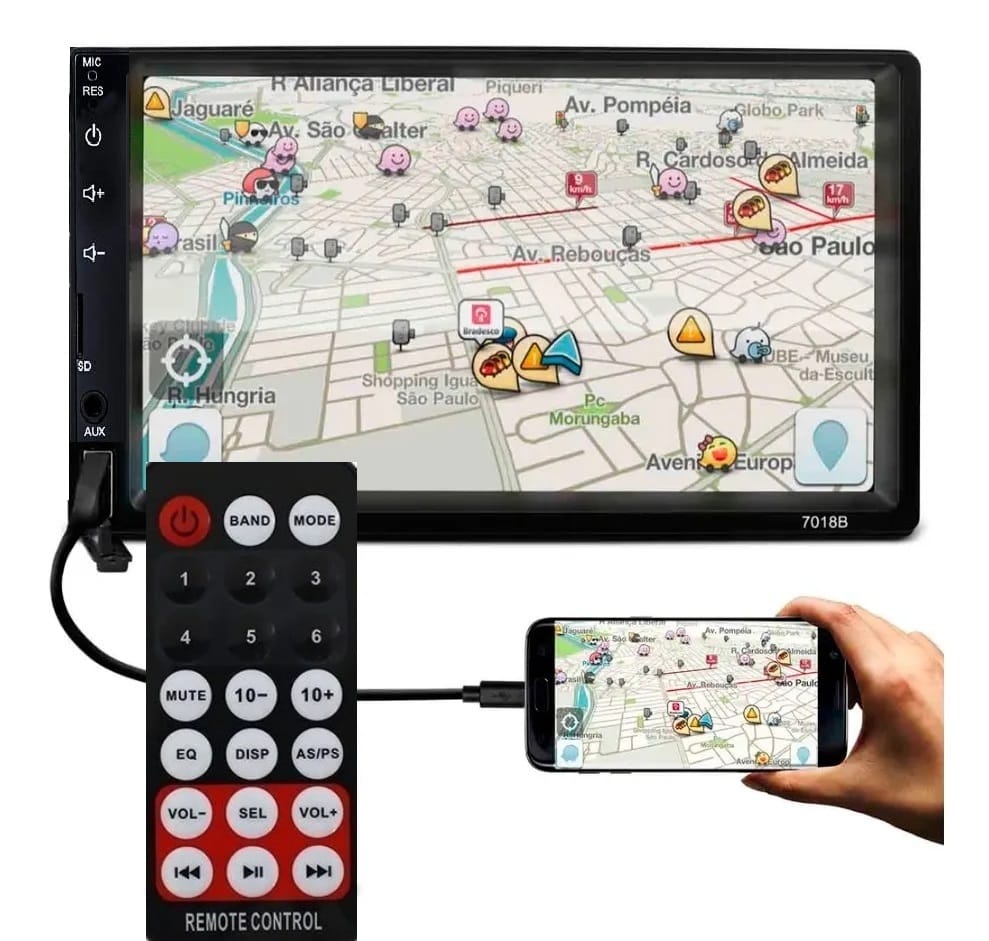 Kit Som Automotivo Mp5 1Din Android e 4 Alto Falantes 6 Jbl - Imagem 5