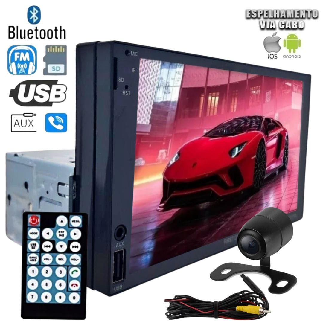 Kit Som Automotivo Mp5 1Din 2 Alto Falantes 6 Polegadas Jbl - Imagem 2