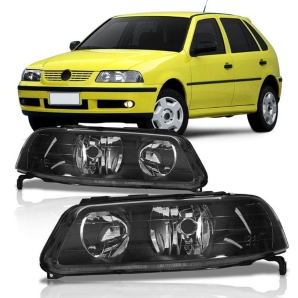 Farol Gol Parati Saveiro G3 99 2000 01 02 03 04 05Foco Duplo Mascara Negra