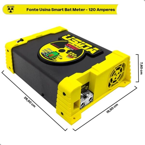 Fonte Automotiva Carregador de Bateria 12v Usina Smart Bat Meter 120 amperes 1 ano de Garantia - Imagem 8