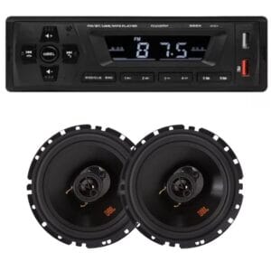 Kit Radio MP3 12v e 2 Alto Falantes 6 Polegadas Jbl 110w Rms