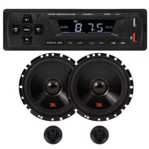 Kit Radio MP3 2 Alto Falante 2 Vias 6 Polegadas 110w Rms Jbl