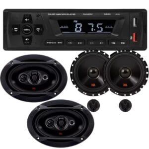 Kit Radio MP3 1 Kit 2 Vias 6 e 2 Alto Falante 6x9 Polegadas Jbl 330w Rms