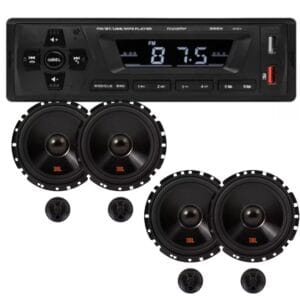 Kit Radio MP3 e 4 Alto Falantes 2 Vias 6 Polegadas Jbl 220w Rms 4Homs