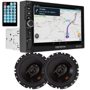 Kit Som Automotivo Mp5 1Din 2 Alto Falantes 6 Polegadas Jbl