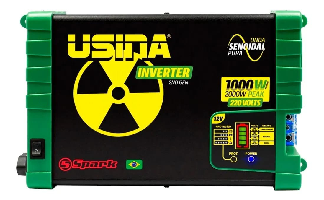 Inversor Conversor De Tensão Veicular 2nd Gen 1000w 12v 220v Usina