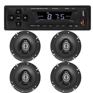 Kit Radio MP3 12v e 4 Alto Falantes 6 Polegadas 220w Rms 4Ohms