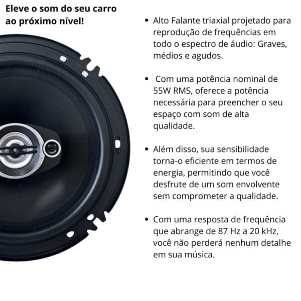 Kit Som Automotivo Mp5 2Din Androidauto Carplay e 2 Falantes 6 Polegadas 110w Rms - Imagem 6