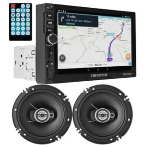 Kit Som Automotivo Mp5 1Din e 2 Alto Falantes 6 Polegadas 110w Rms