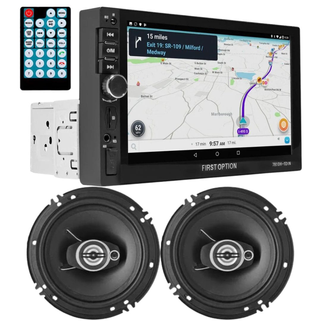Kit Som Automotivo Mp5 1Din e 2 Alto Falantes 6 Polegadas 110w Rms