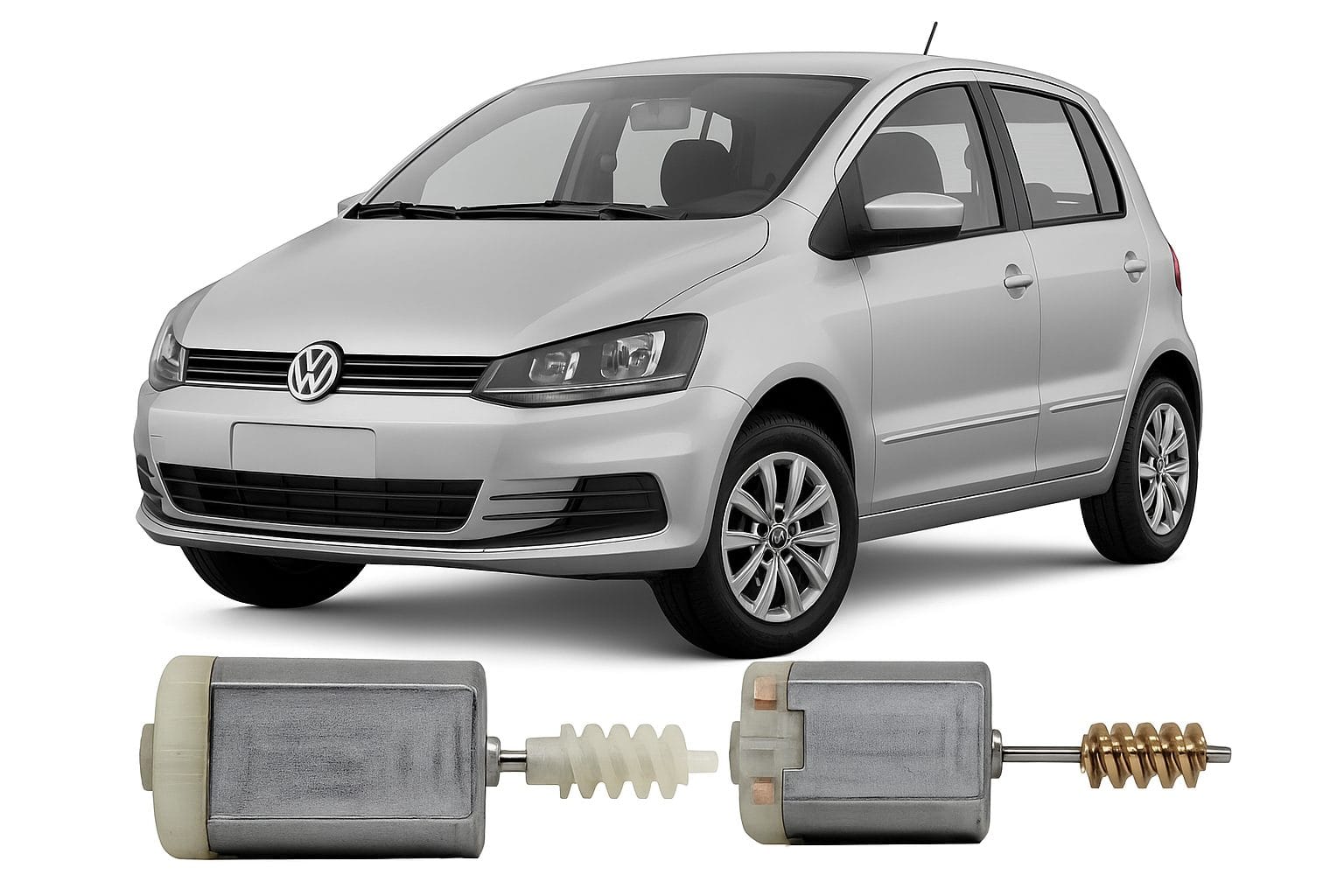 Kit 2 Motor Trava Eletrica Fox 2003 a 2019 Porta Tanque Porta-malas