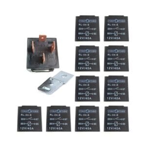 Kit 10 Relés Auxiliar Universal 12v Som Farol Buzina 4 Terminais Pinos 40A