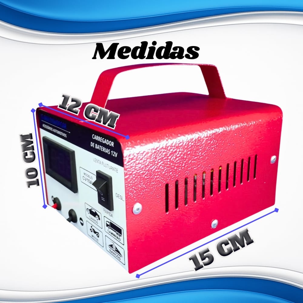 Carregador Bateria Automotiva 12v 10ah Flutuante Cv10 Carro Moto Flutuante - Imagem 8