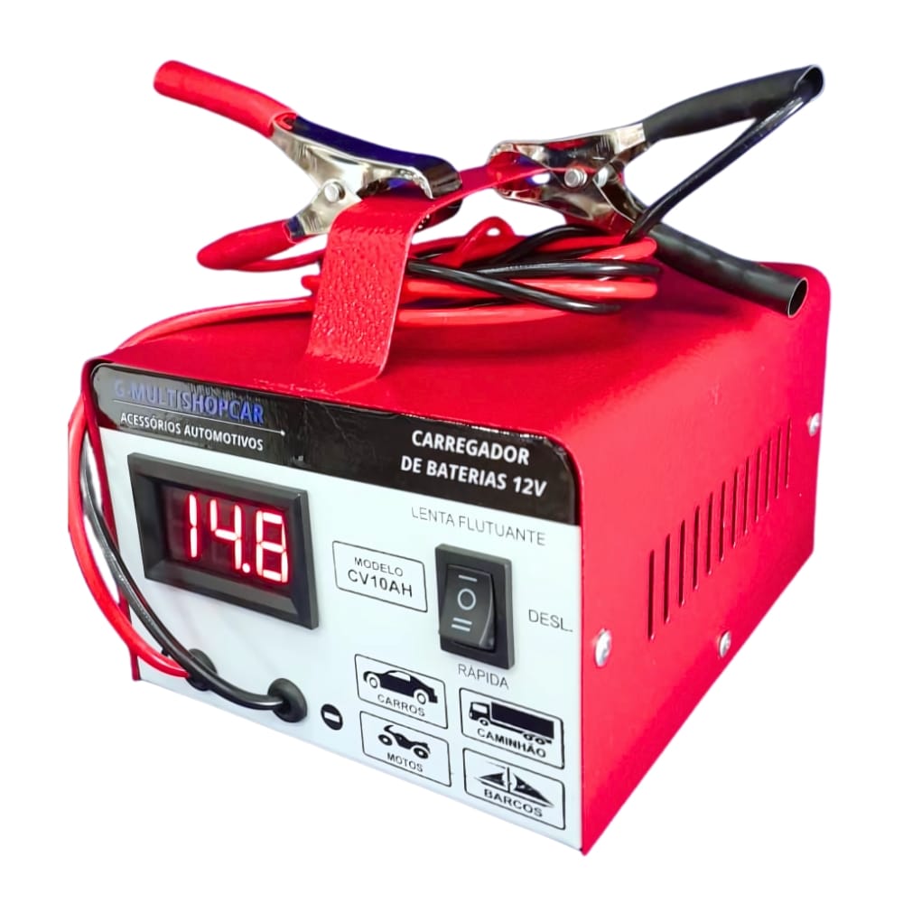 Carregador Bateria Automotiva 12v 10ah Flutuante Cv10 Carro Moto Flutuante - Imagem 5